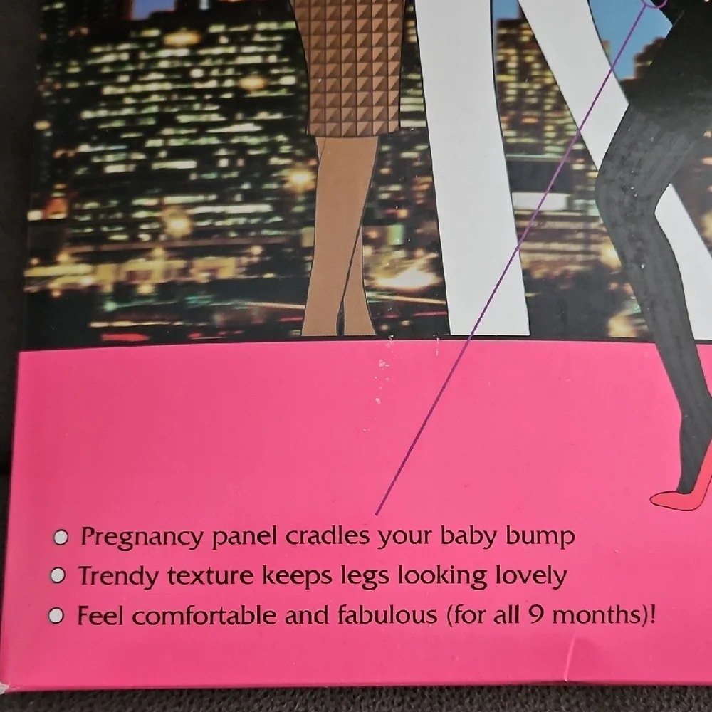 ASSETS by Sara Blakely Opaque Stripe Black Maternity Tights